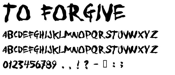 To forgive font